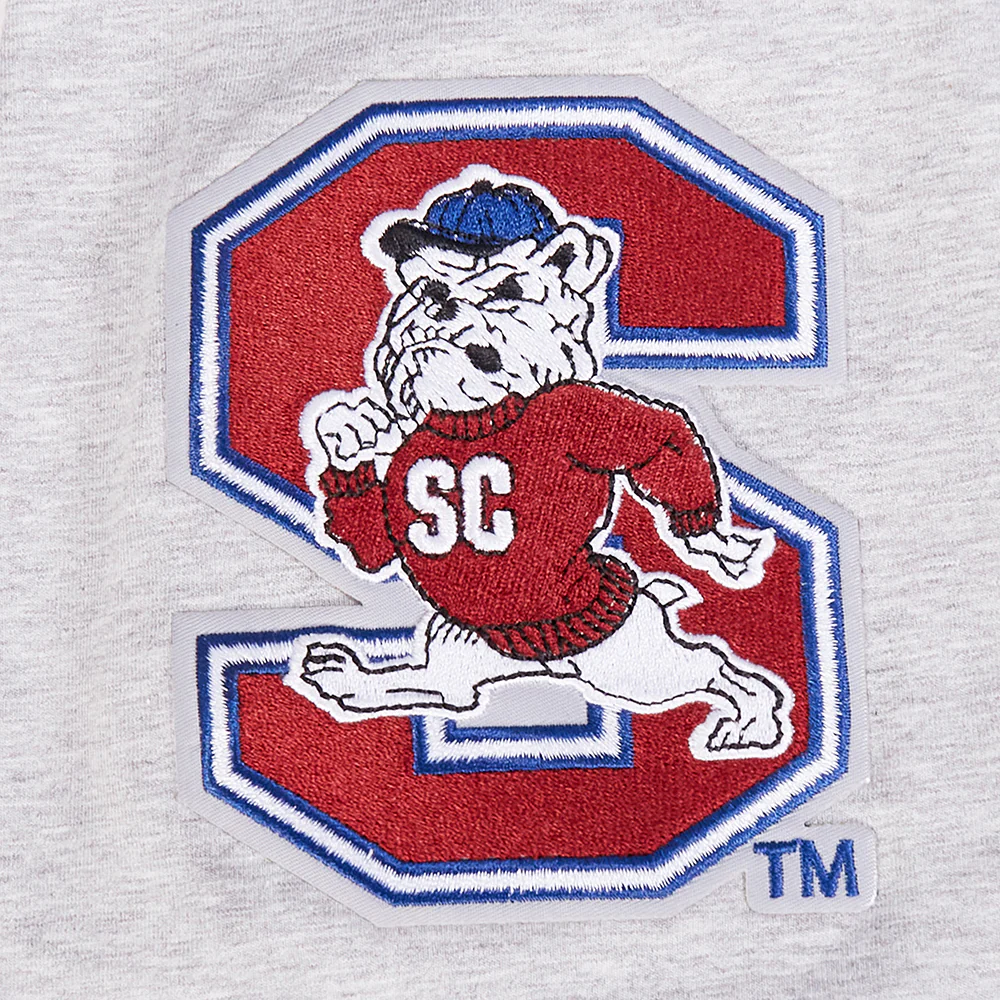 SOUTH CAROLINA STATE UNIVERSITY CLASSIC MEN'S STACKED LOGO TEE (HEATHER GREY) - Image 6