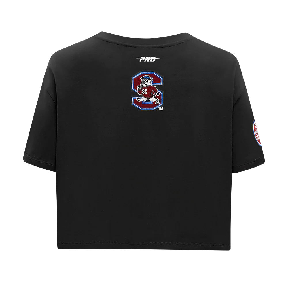 SOUTH CAROLINA STATE UNIVERSITY CLASSIC SINGLE JERSEY BOXY TEE (BLACK) - Image 5