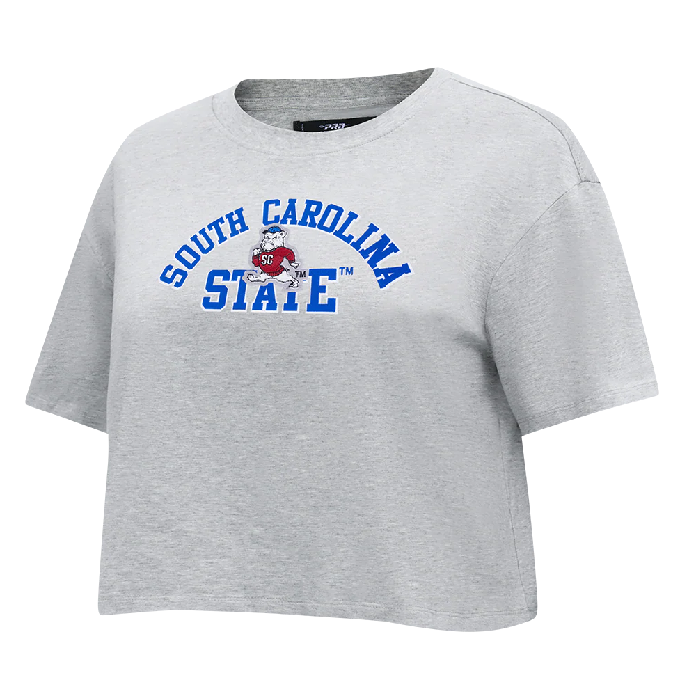 SOUTH CAROLINA STATE UNIVERSITY CLASSIC SINGLE JERSEY BOXY TEE (HEATHER GREY) - Image 2