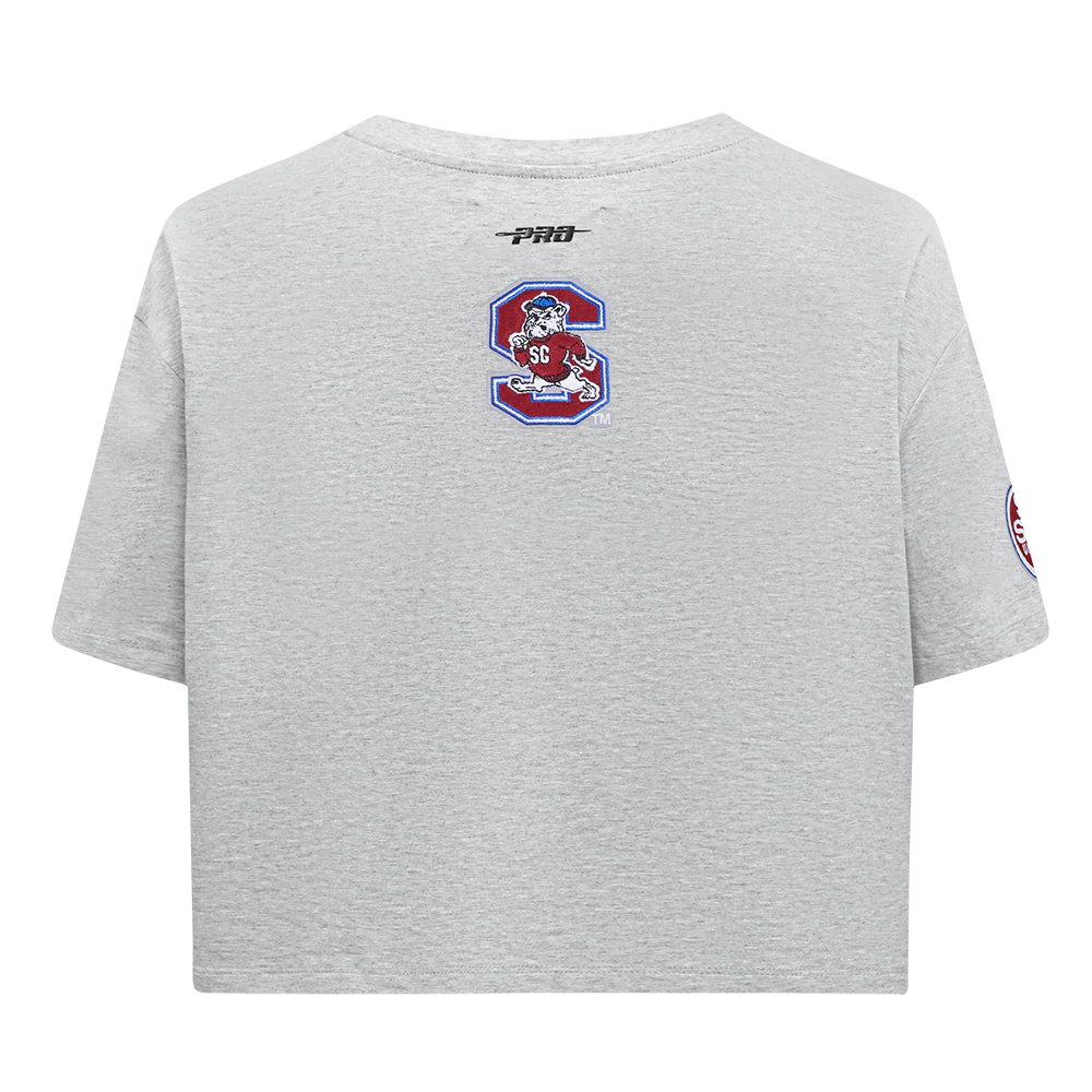 SOUTH CAROLINA STATE UNIVERSITY CLASSIC SINGLE JERSEY BOXY TEE (HEATHER GREY) - Image 3