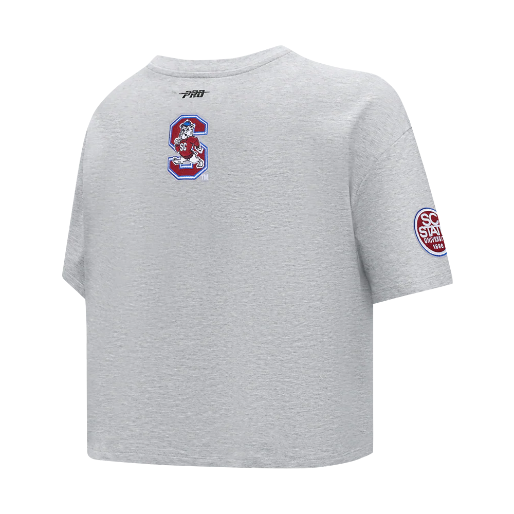 SOUTH CAROLINA STATE UNIVERSITY CLASSIC SINGLE JERSEY BOXY TEE (HEATHER GREY) - Image 4