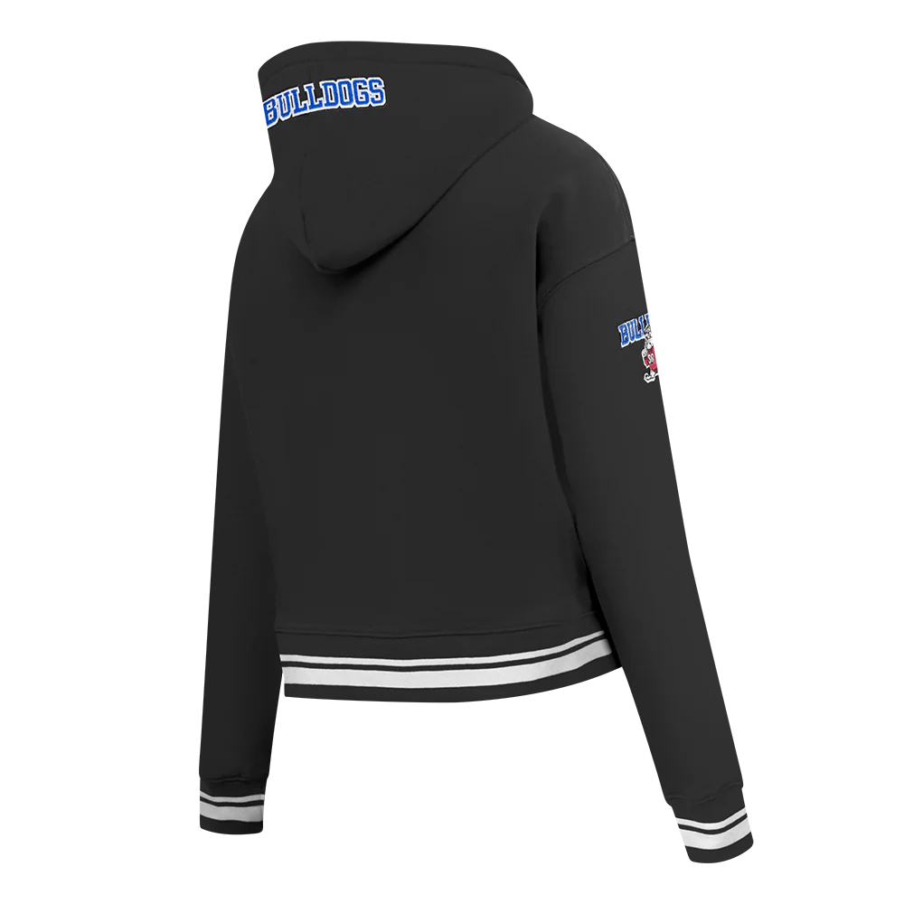 SOUTH CAROLINA STATE UNIVERSITY CLASSIC RIB FLEECE CROPPED PULLOVER HOODIE (BLACK) - Image 6