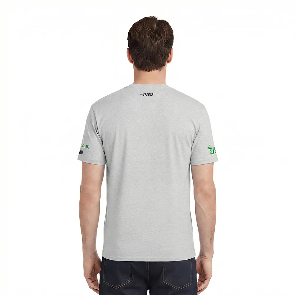 UNIVERSITY OF SOUTH FLORIDA CLASSIC MEN'S STACKED LOGO TEE (HEATHER GREY) - Image 2