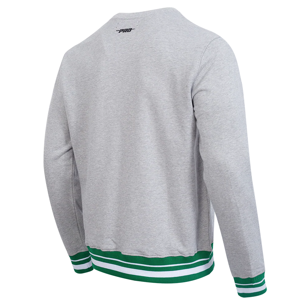 UNIVERSITY OF SOUTH FLORIDA CLASSIC MEN'S STACKED LOGO CREWNECK (HEATHER GREY/GREEN) - Image 3