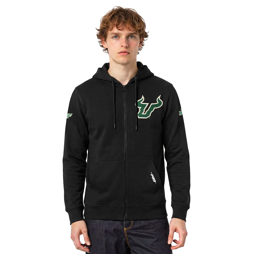 UNIVERSITY OF SOUTH FLORIDA CLASSIC MEN'S FZ PO HOODIE (BLACK)