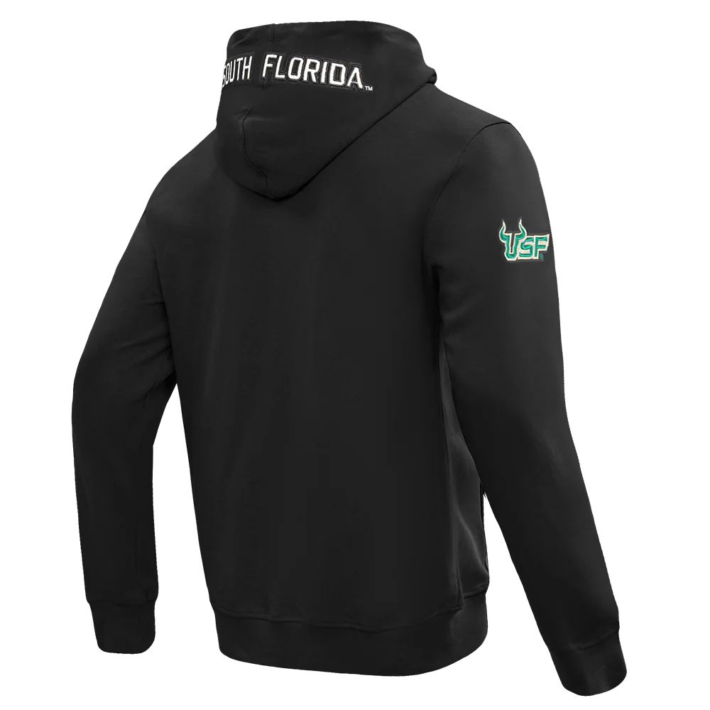 UNIVERSITY OF SOUTH FLORIDA CLASSIC MEN'S FZ PO HOODIE (BLACK) - Image 6