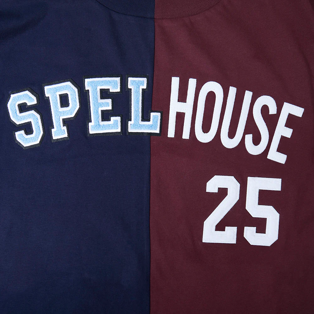 COLLEGE SPELHOUSE HOMECOMING MEN'S SPLIT FLC PO HOODIE (MIDNIGHT NAVY/ WINE) - Image 11