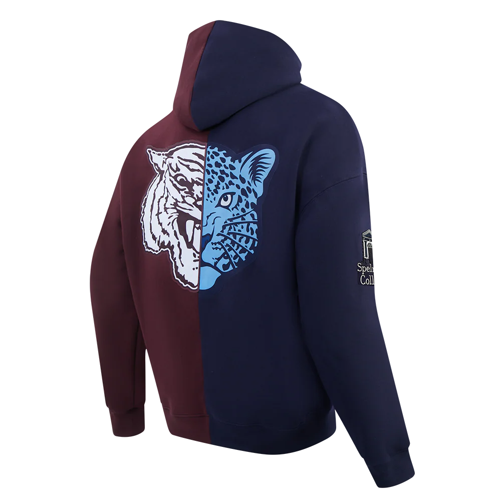 COLLEGE SPELHOUSE HOMECOMING MEN'S SPLIT FLC PO HOODIE (MIDNIGHT NAVY/ WINE) - Image 6