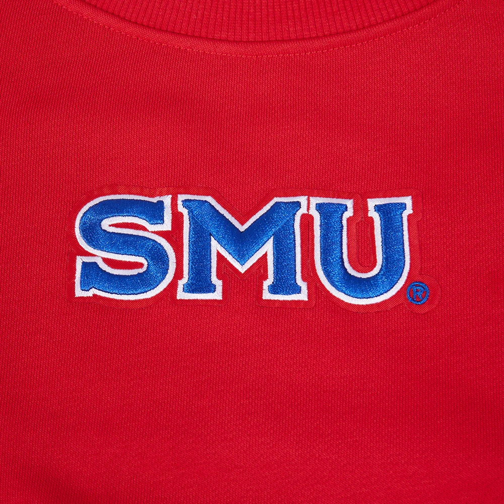 COLLEGE SOUTHERN METHODIST UNIVERSITY WINGSPAN WOMEN'S FLC CREWNECK (RED) - Image 8