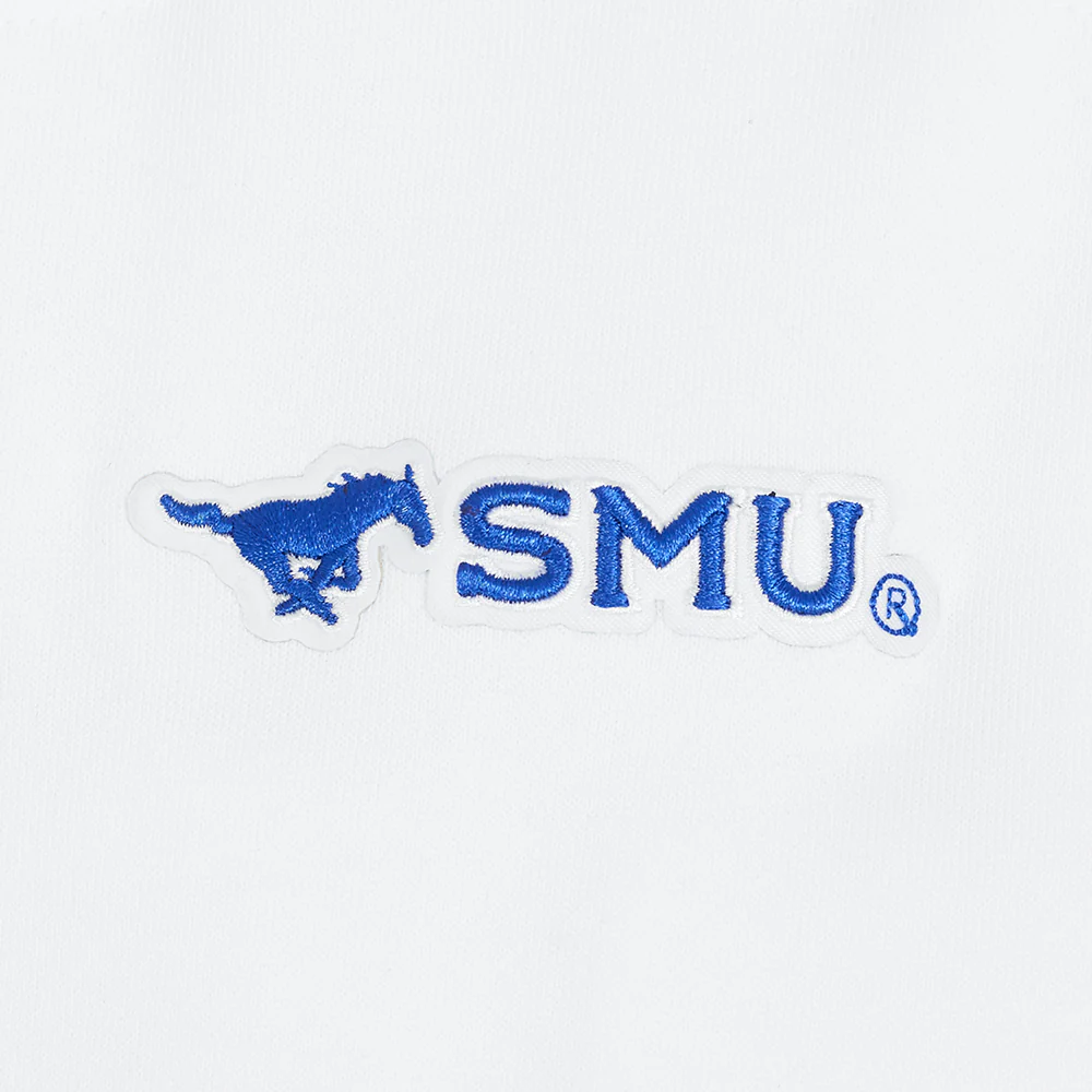 COLLEGE SOUTHERN METHODIST UNIVERSITY CLASSIC WOMEN'S RIB FLC CROPPED PO H (WHITE/BLACK) - Image 5