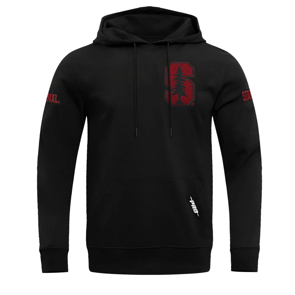 STANFORD UNIVERSITY CLASSIC DOUBLE KNIT PULLOVER HOODIE (BLACK) - Image 7