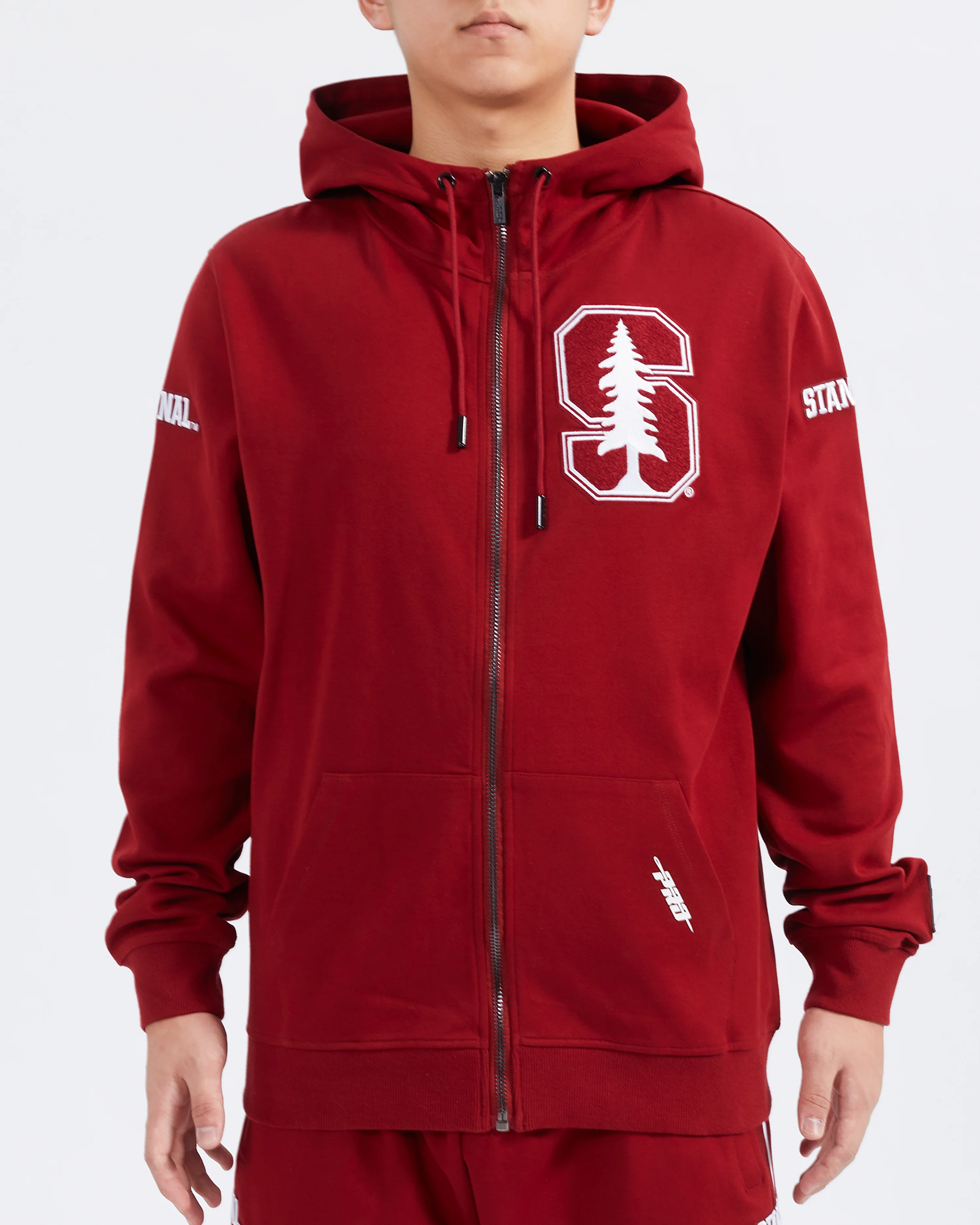 STANFORD UNIVERSITY CLASSIC DOUBLE KNIT FULL ZIP PULLOVER HOODIE (CARDINAL RED)