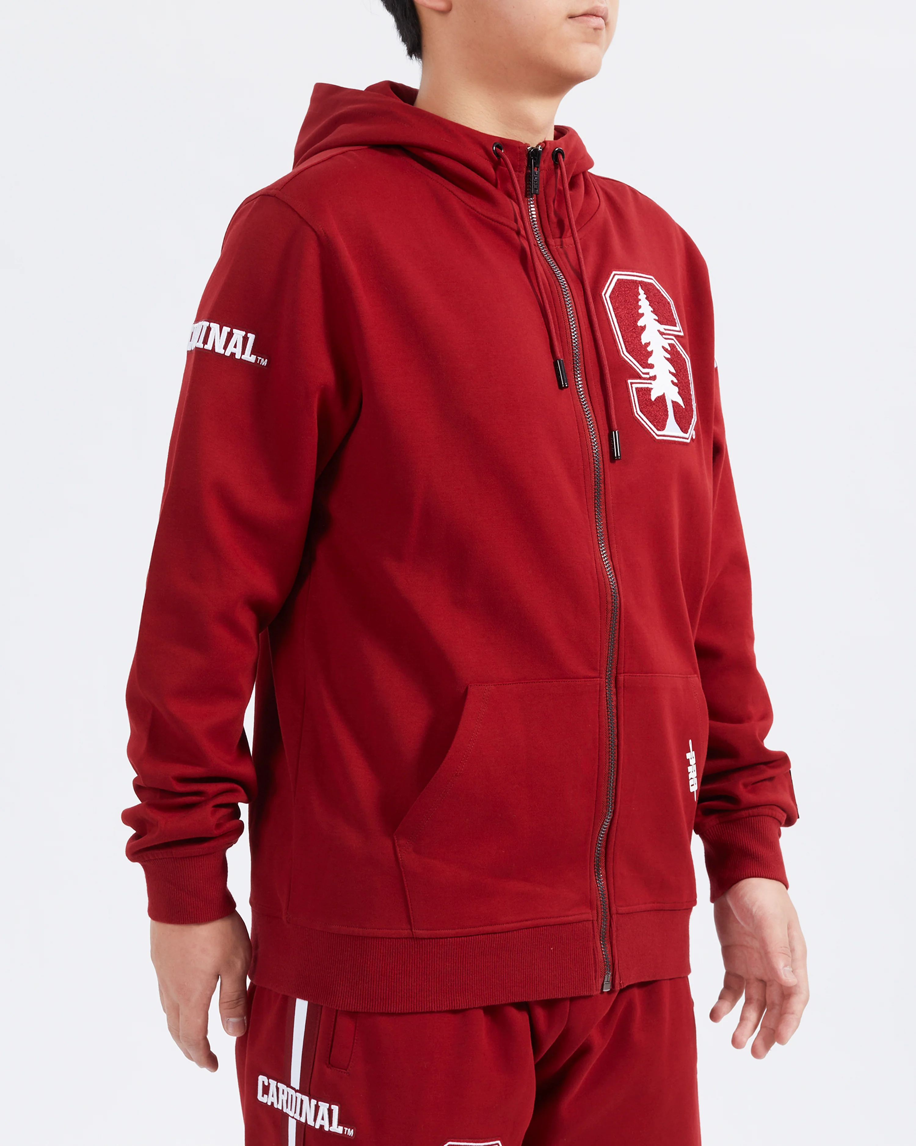 STANFORD UNIVERSITY CLASSIC DOUBLE KNIT FULL ZIP PULLOVER HOODIE (CARDINAL RED) - Image 4