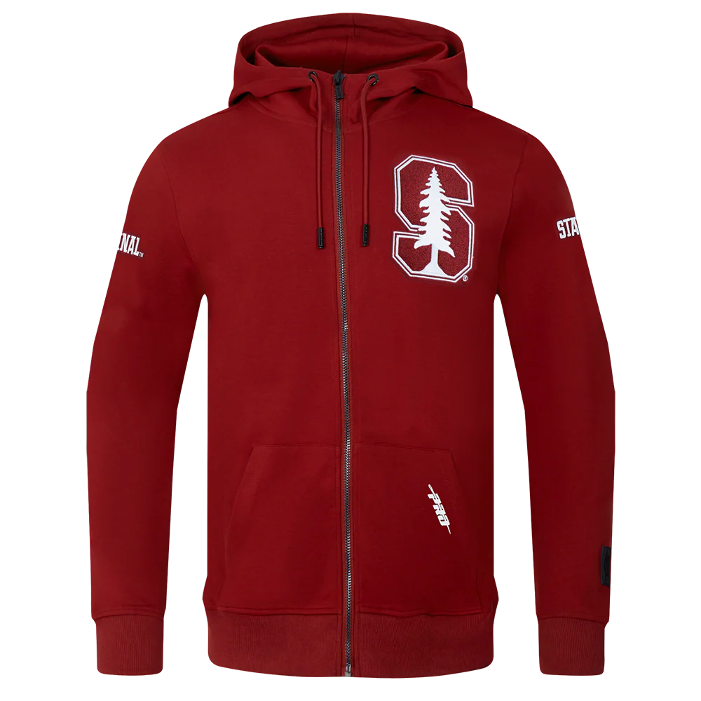 STANFORD UNIVERSITY CLASSIC DOUBLE KNIT FULL ZIP PULLOVER HOODIE (CARDINAL RED) - Image 5