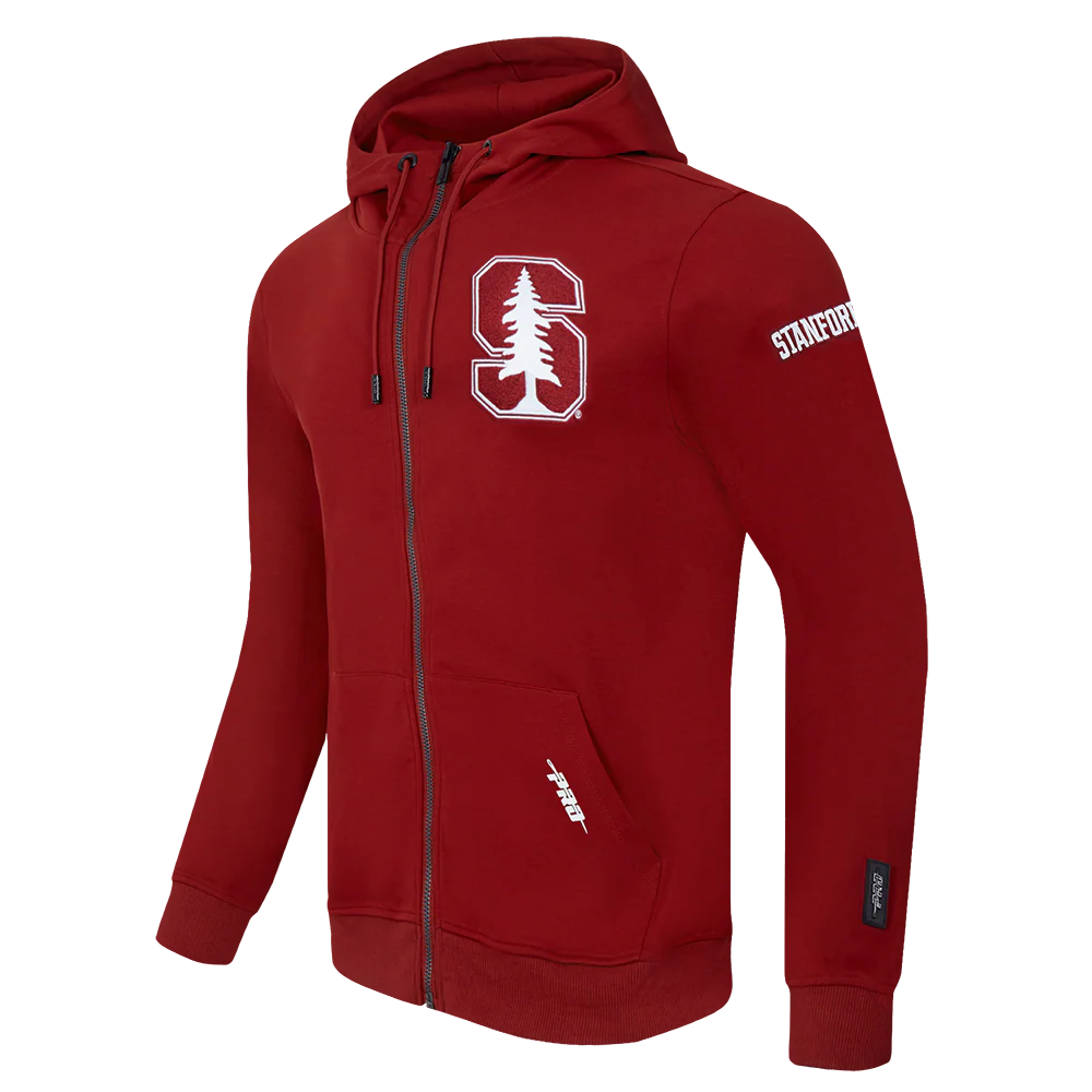 STANFORD UNIVERSITY CLASSIC DOUBLE KNIT FULL ZIP PULLOVER HOODIE (CARDINAL RED) - Image 6