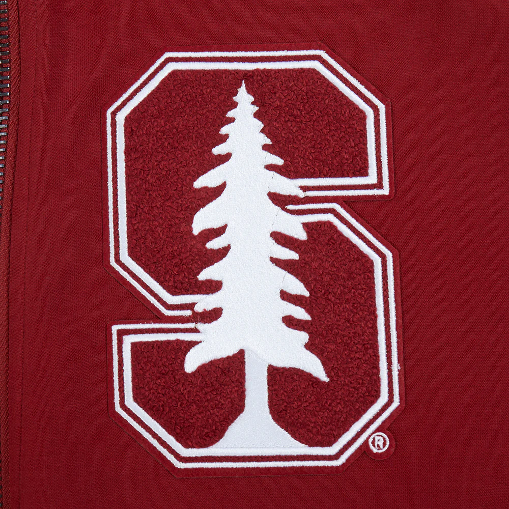 STANFORD UNIVERSITY CLASSIC DOUBLE KNIT FULL ZIP PULLOVER HOODIE (CARDINAL RED) - Image 9
