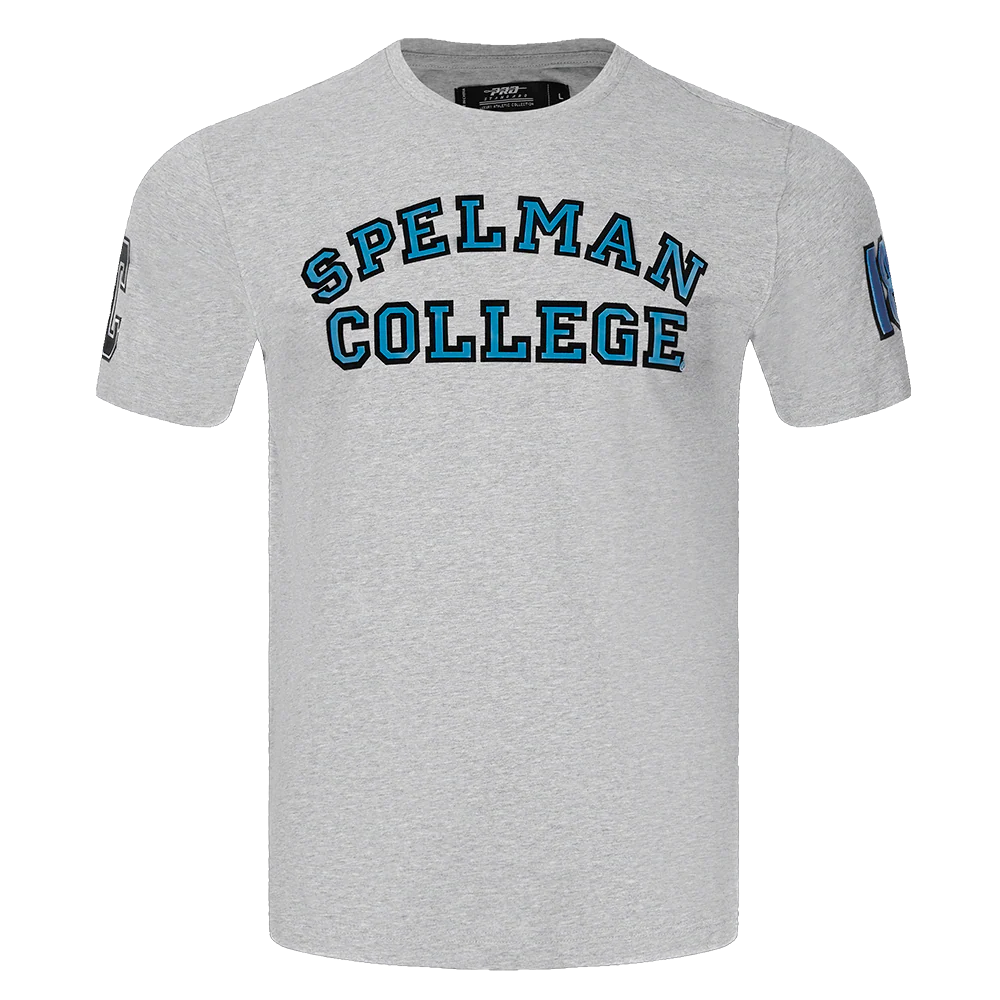 SPELMAN COLLEGE CLASSIC MEN'S STACKED LOGO TEE (HEATHER GREY) - Image 3