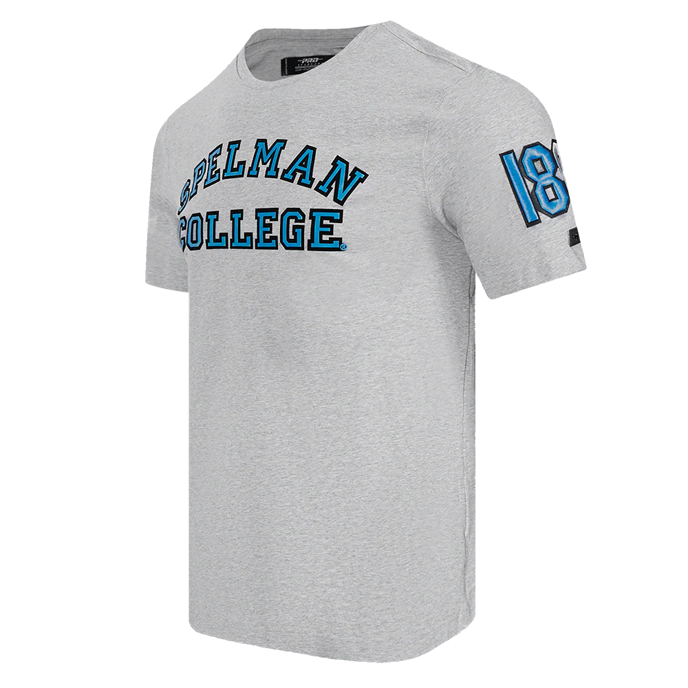 SPELMAN COLLEGE CLASSIC MEN'S STACKED LOGO TEE (HEATHER GREY) - Image 4