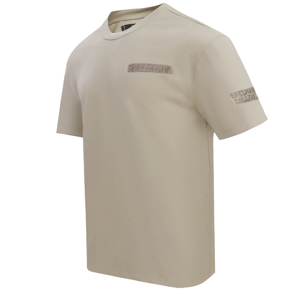 SPELMAN COLLEGE NEUTRAL COTTON JERSEY DROP SHOULDER TEE (TAUPE) - Image 4