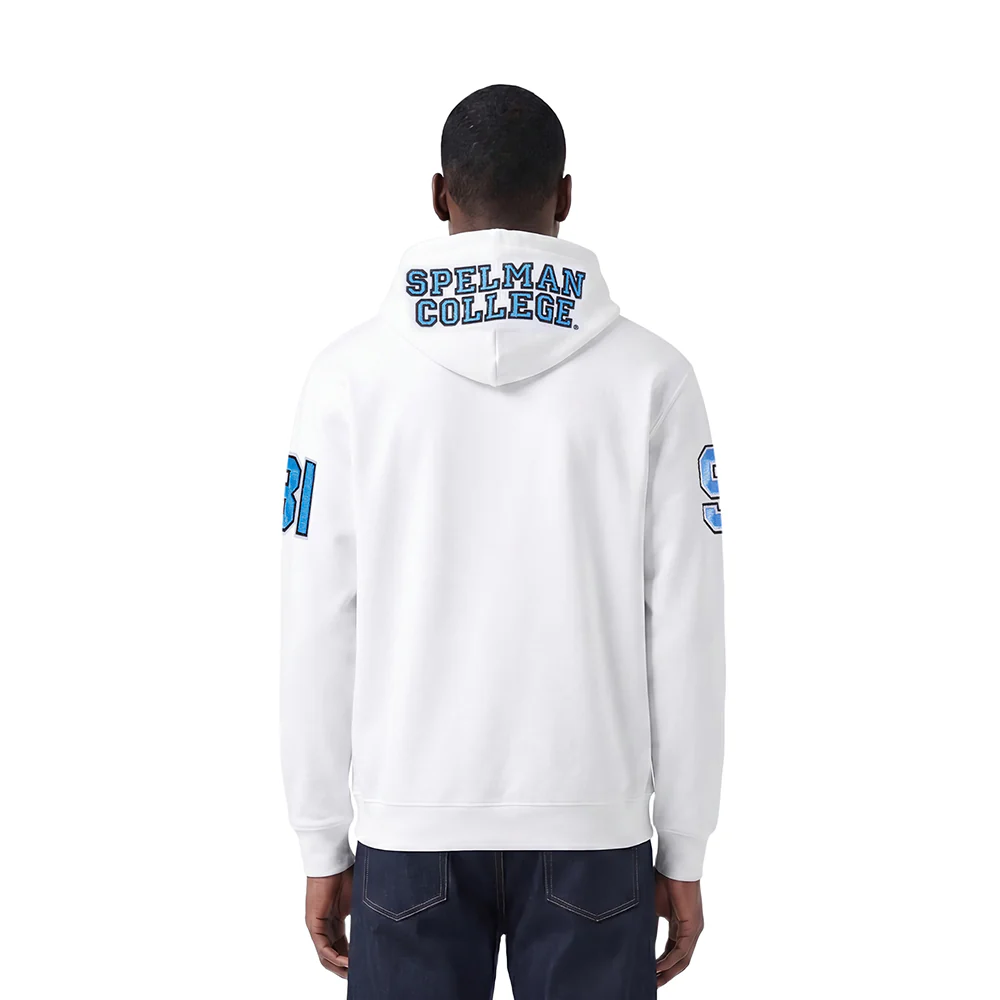 SPELMAN COLLEGE CLASSIC MEN'S FZ PO HOODIE (WHITE) - Image 2