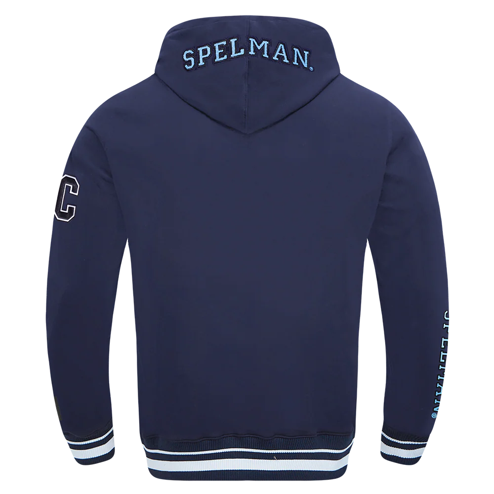 SPELMAN COLLEGE CLASSIC MEN'S STACKED LOGO PULLOVER HOODIE (MIDNIGHT NAVY) - Image 3