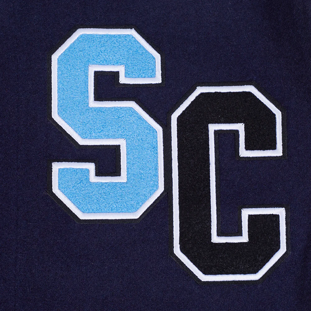 SPELMAN COLLEGE CLASSIC RIB VARSITY JACKET (MIDNIGHT NAVY/WHITE) - Image 5