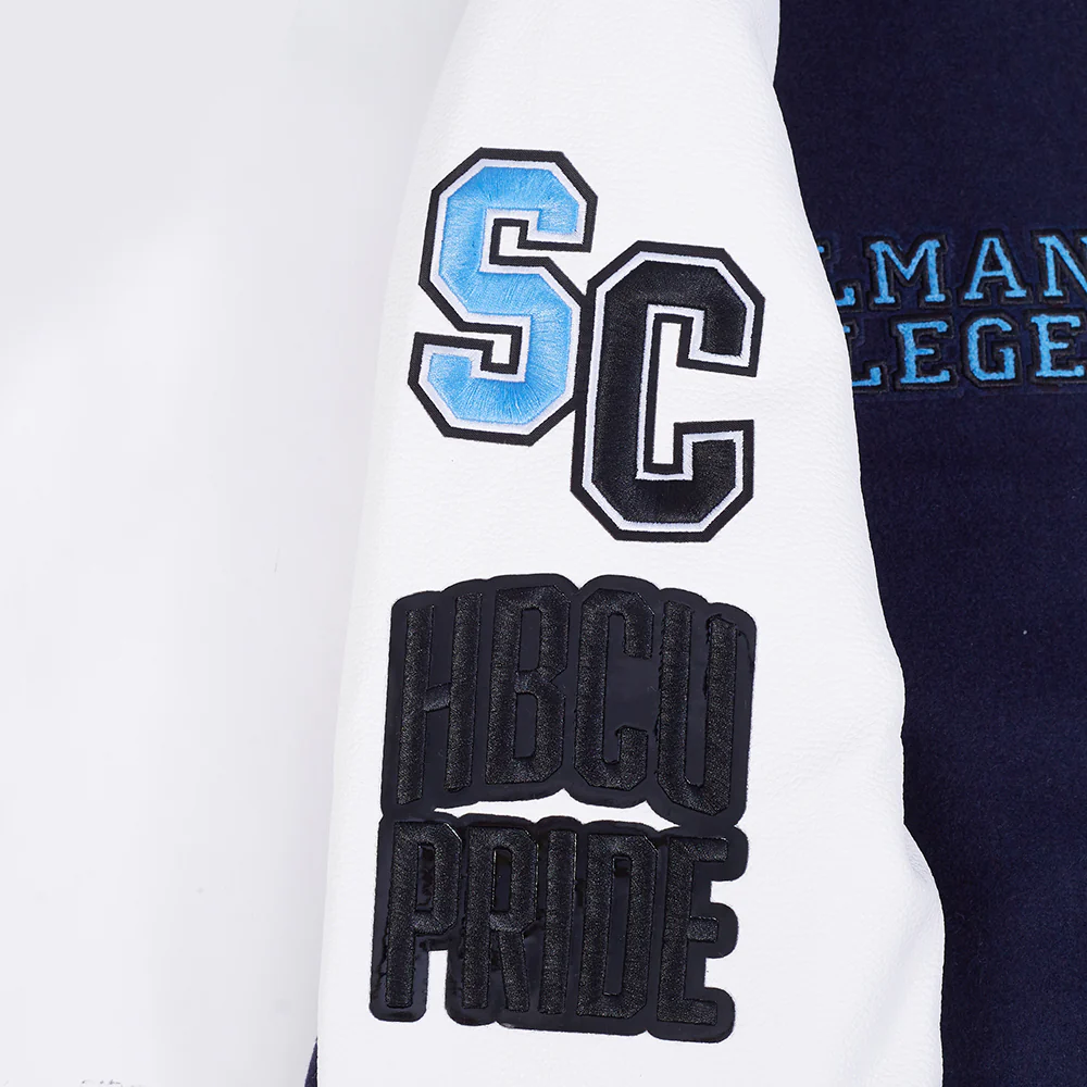 SPELMAN COLLEGE CLASSIC RIB VARSITY JACKET (MIDNIGHT NAVY/WHITE) - Image 7