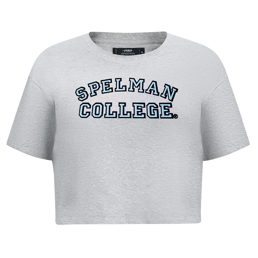 SPELMAN COLLEGE CLASSIC WOMEN'S SINGLE JERSEY BOXY TEE (HEATHER GREY)