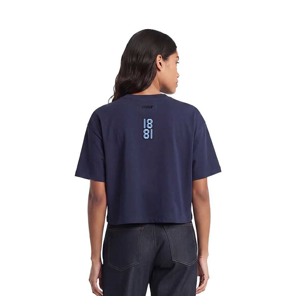 SPELMAN COLLEGE CLASSIC WOMEN'S SINGLE JERSEY BOXY TEE (MIDNIGHT NAVY) - Image 2