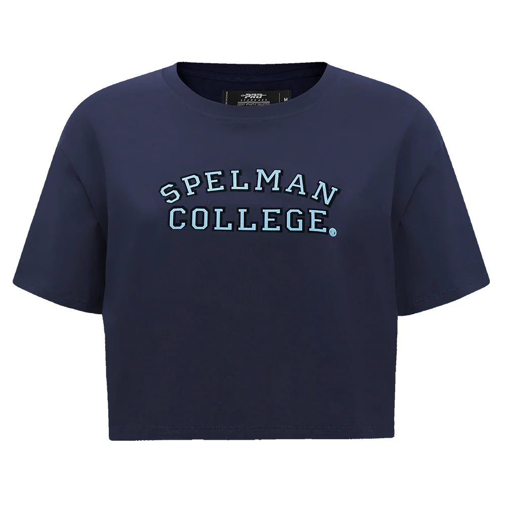 SPELMAN COLLEGE CLASSIC WOMEN'S SINGLE JERSEY BOXY TEE (MIDNIGHT NAVY) - Image 3