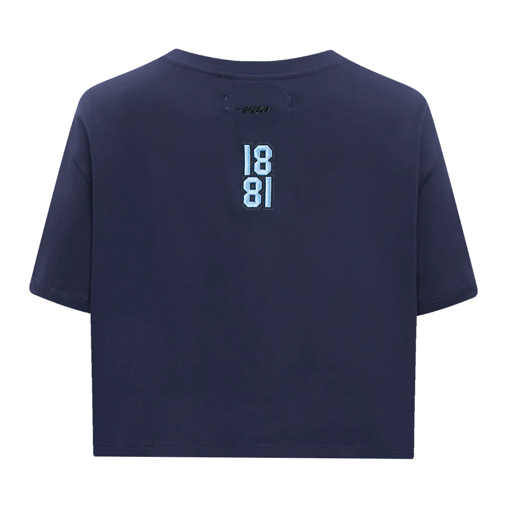 SPELMAN COLLEGE CLASSIC WOMEN'S SINGLE JERSEY BOXY TEE (MIDNIGHT NAVY) - Image 5