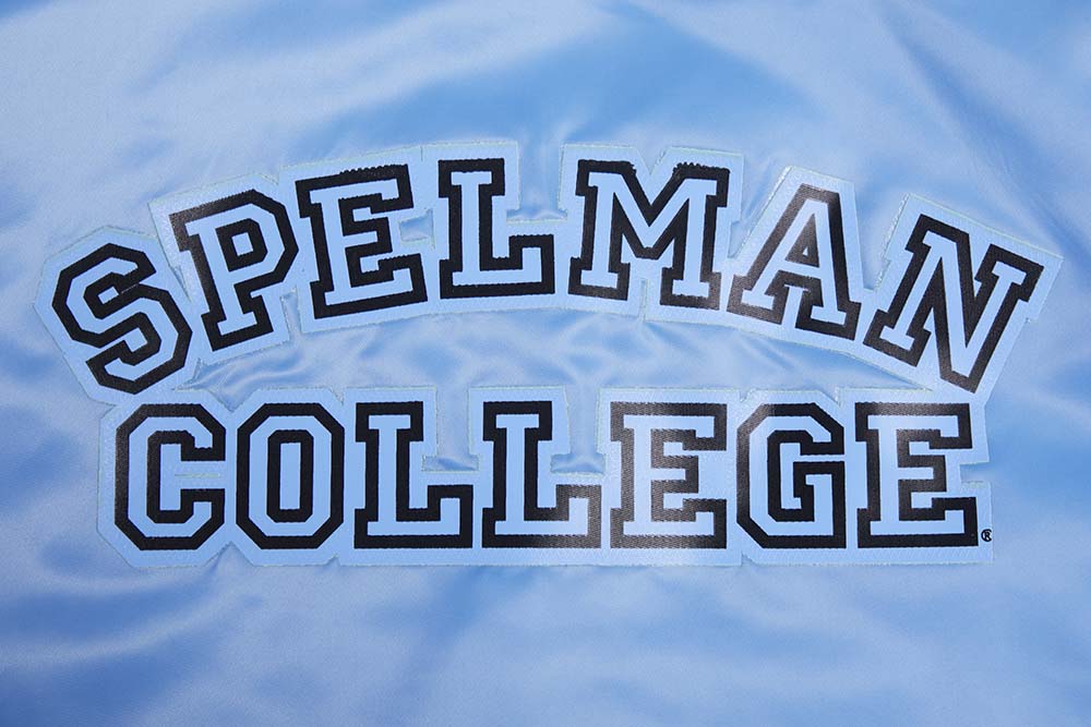SPELMAN COLLEGE CLASSIC RIB SATIN JACKET (UNIVERSITY BLUE) - Image 5