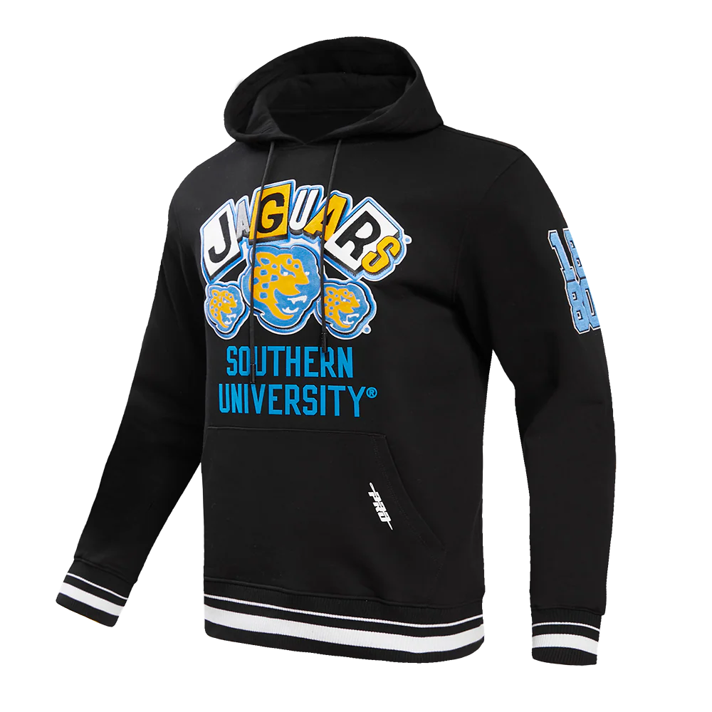 SOUTHERN UNIVERSITY HOMECOMING RIB FLEECE MEN'S PULLOVER HOODIE (BLACK) - Image 2