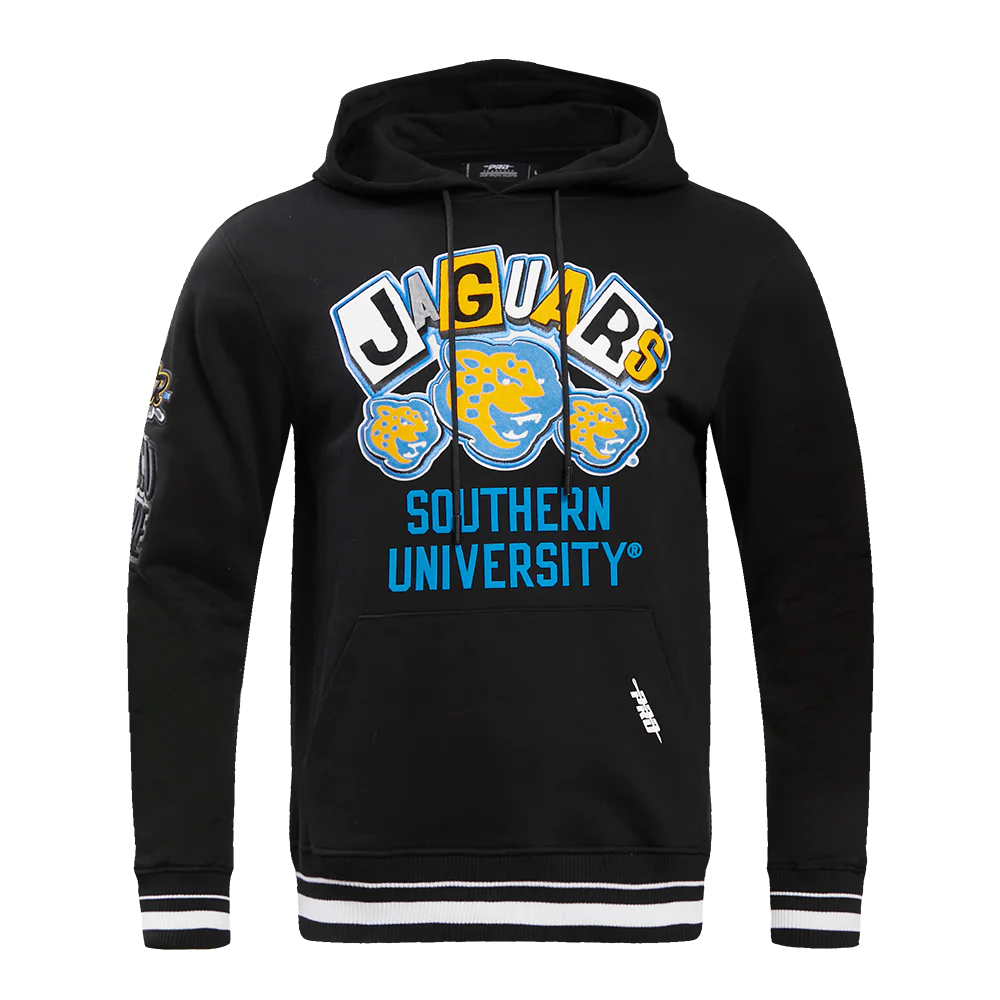 SOUTHERN UNIVERSITY HOMECOMING RIB FLEECE MEN'S PULLOVER HOODIE (BLACK) - Image 4