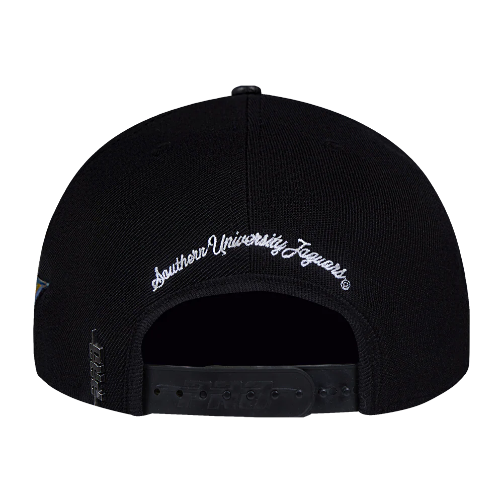 COLLEGE SOUTHERN UNIVERSITY VINTAGE VARSITY PINCHFRONT SNAPBACK HAT (BLACK) - Image 4
