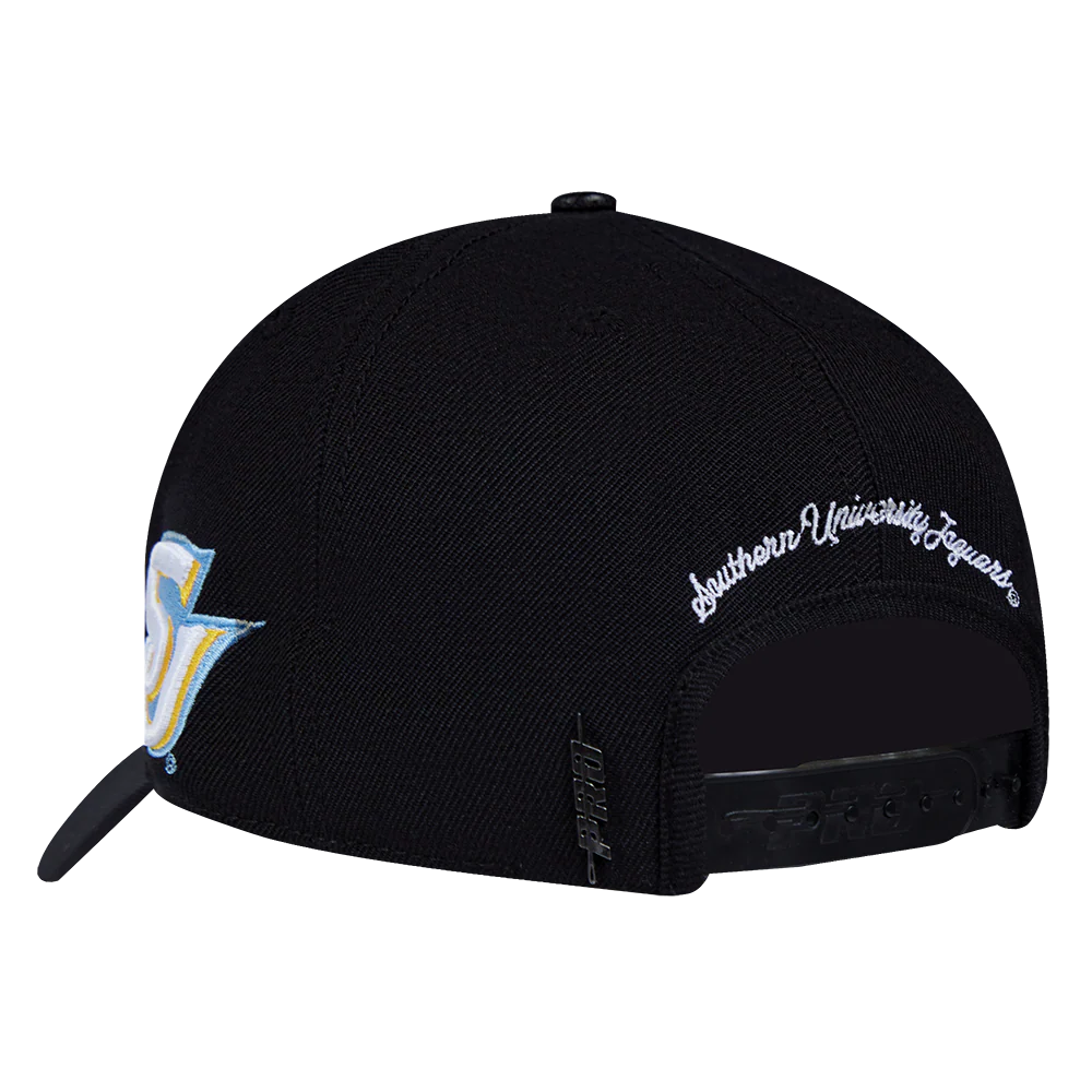 COLLEGE SOUTHERN UNIVERSITY VINTAGE VARSITY PINCHFRONT SNAPBACK HAT (BLACK) - Image 5