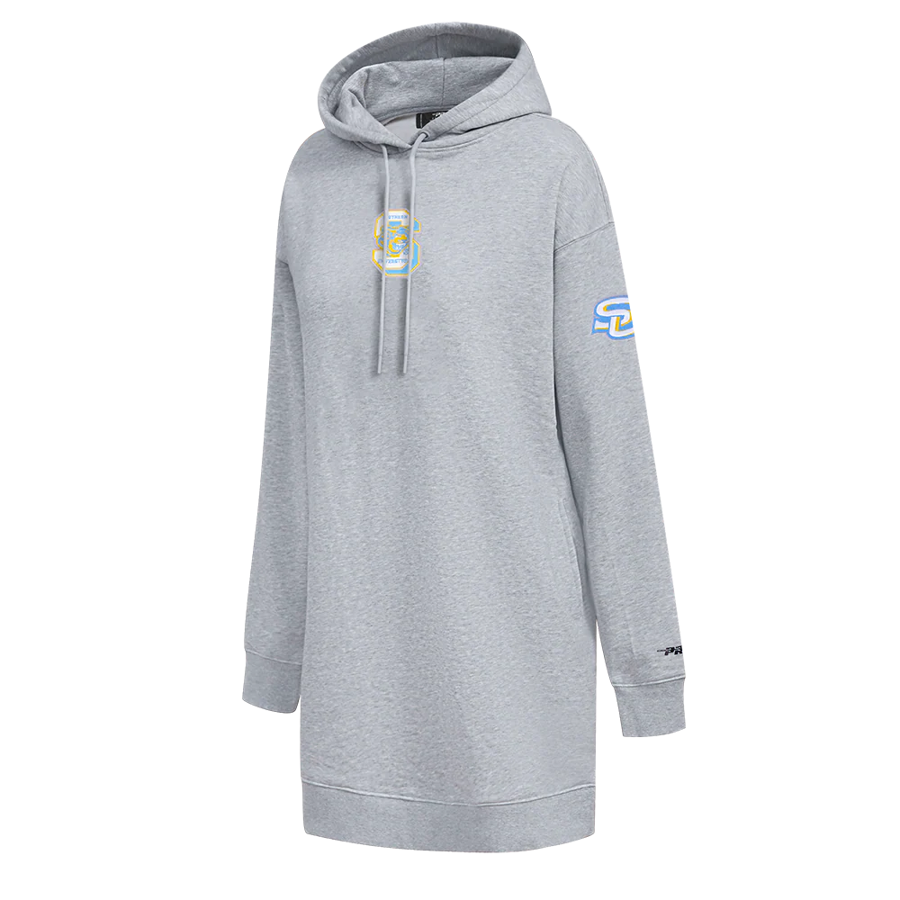 SOUTHERN UNIVERSITY CLASSIC WOMEN'S FLEECE HOODIE DRESS (HEATHER GREY) - Image 2