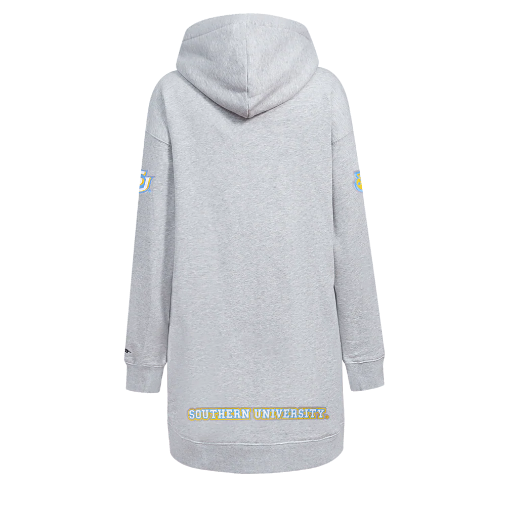 SOUTHERN UNIVERSITY CLASSIC WOMEN'S FLEECE HOODIE DRESS (HEATHER GREY) - Image 3