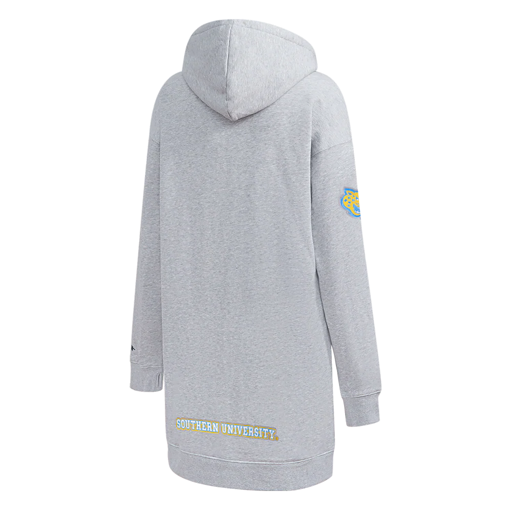 SOUTHERN UNIVERSITY CLASSIC WOMEN'S FLEECE HOODIE DRESS (HEATHER GREY) - Image 4