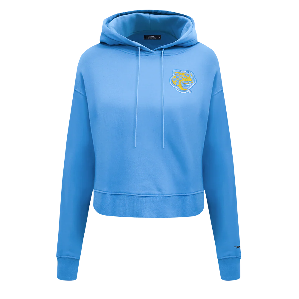 SOUTHERN UNIVERSITY CLASSIC RIB FLEECE CROPPED PULLOVER HOODIE (UNIVERSITY BLUE)