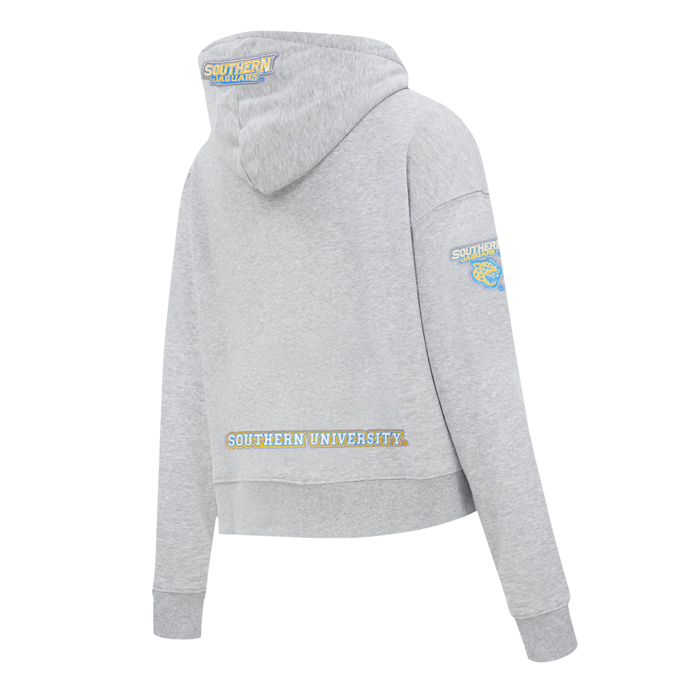 SOUTHERN UNIVERSITY CLASSIC FLEECE CROPPED PULLOVER HOODIE (HEATHER GREY) - Image 4