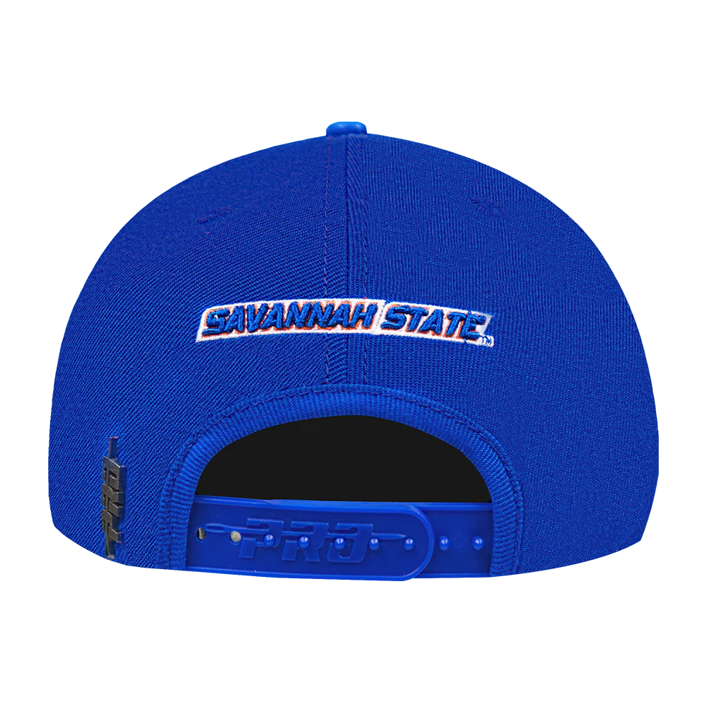 SAVANNAH STATE UNIVERSITY CLASSIC UNISEX WOOL SNAPBACK HAT (ROYAL BLUE) - Image 4