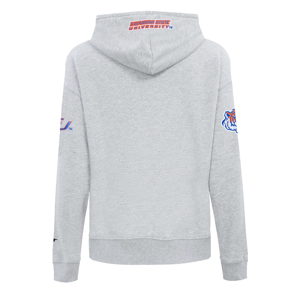 COLLEGE SAVANNAH STATE UNIVERSITY CLASSIC WOMEN'S FLC PO HOODIE (HEATHER GREY) - Image 5