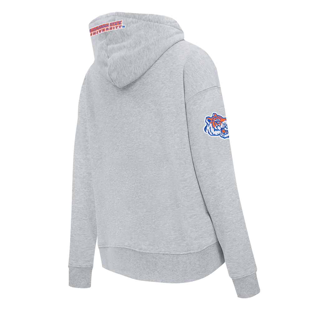 COLLEGE SAVANNAH STATE UNIVERSITY CLASSIC WOMEN'S FLC PO HOODIE (HEATHER GREY) - Image 6