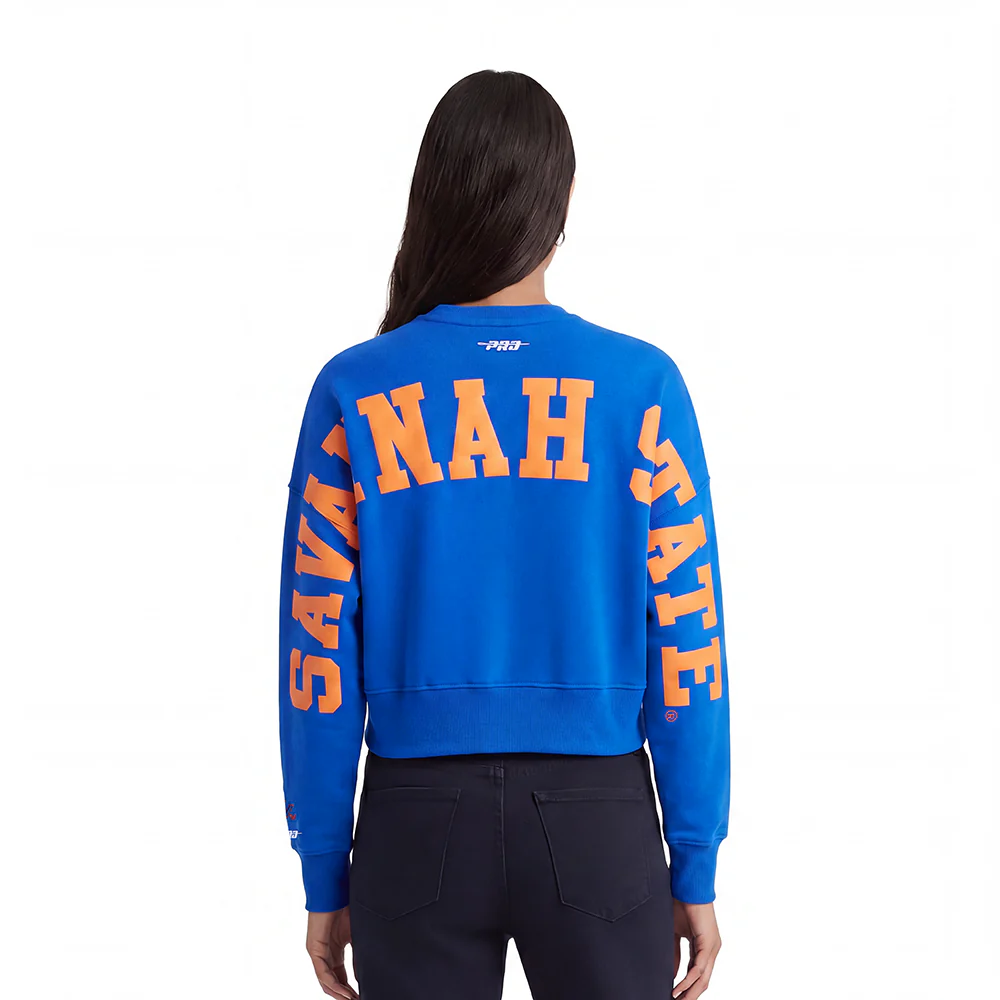 COLLEGE SAVANNAH STATE UNIVERSITY WINGSPAN WOMEN'S FLC CREWNECK (ROYAL BLUE)