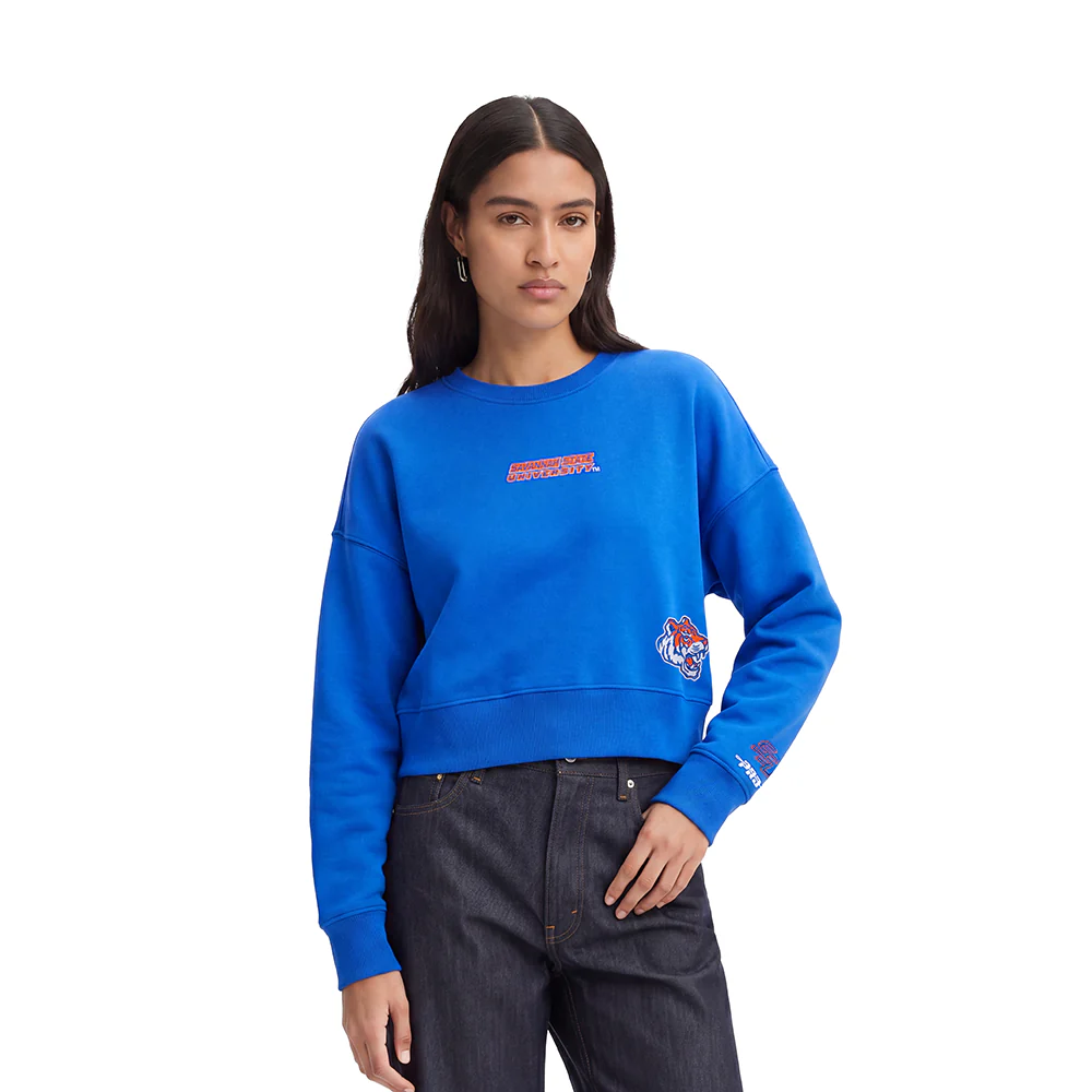 COLLEGE SAVANNAH STATE UNIVERSITY WINGSPAN WOMEN'S FLC CREWNECK (ROYAL BLUE) - Image 2