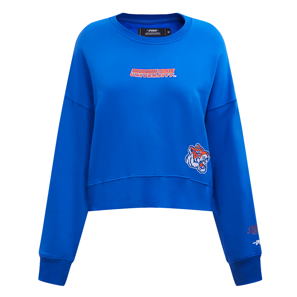 COLLEGE SAVANNAH STATE UNIVERSITY WINGSPAN WOMEN'S FLC CREWNECK (ROYAL BLUE) - Image 3