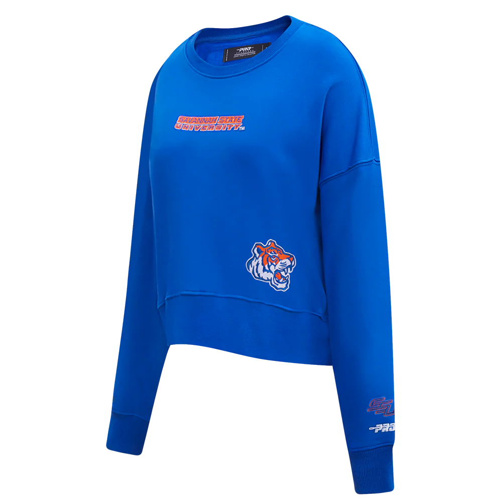 COLLEGE SAVANNAH STATE UNIVERSITY WINGSPAN WOMEN'S FLC CREWNECK (ROYAL BLUE) - Image 4