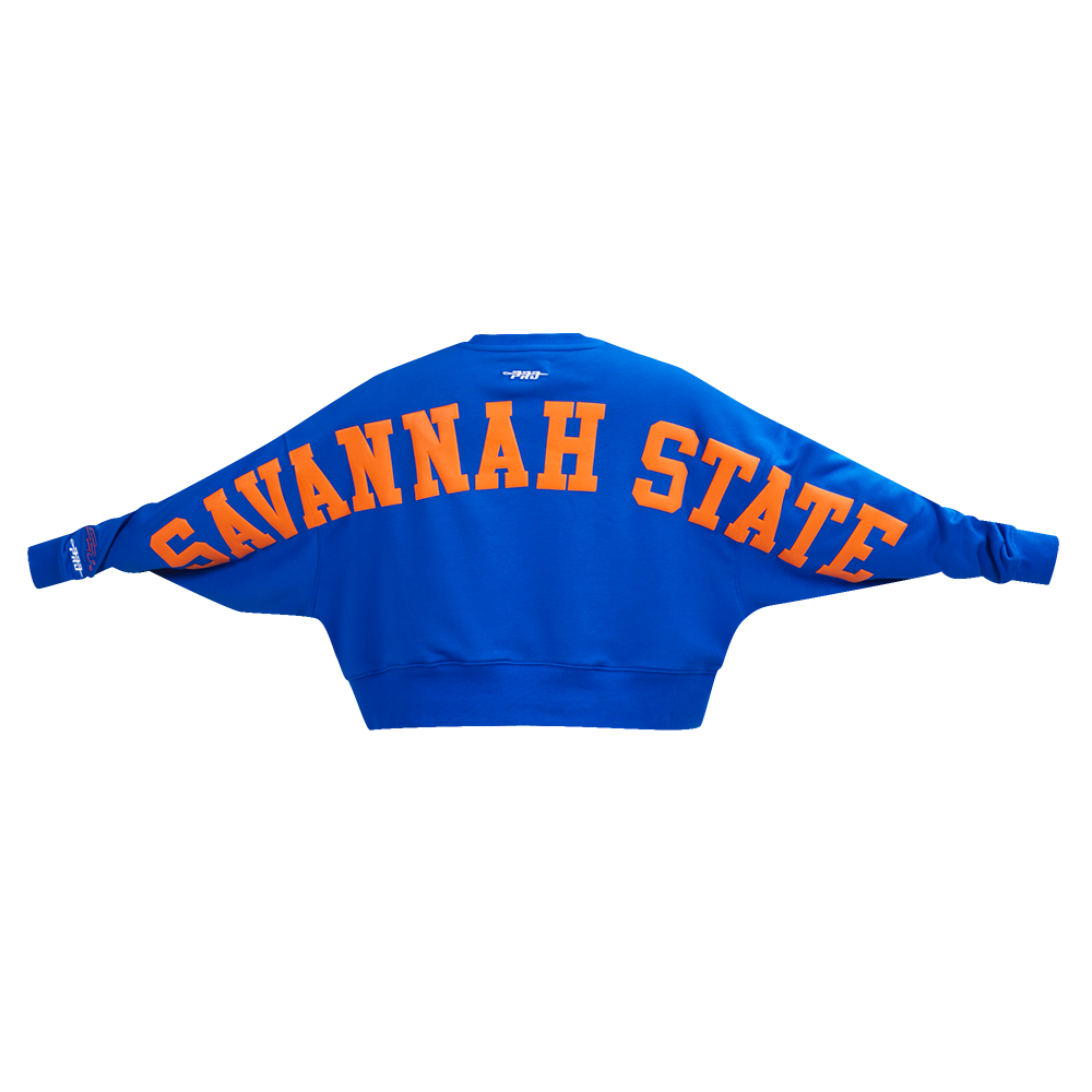 COLLEGE SAVANNAH STATE UNIVERSITY WINGSPAN WOMEN'S FLC CREWNECK (ROYAL BLUE) - Image 7