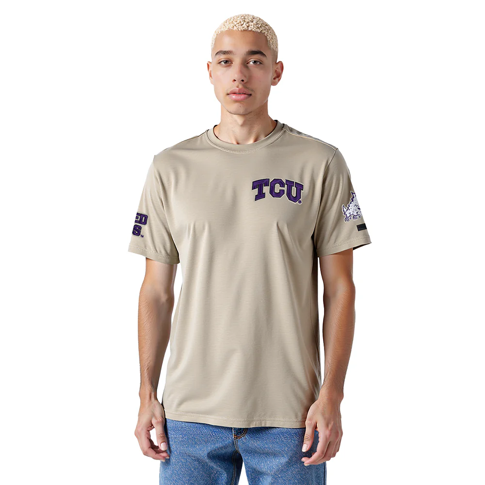 TEXAS CHRISTIAN UNIVERSITY NEUTRAL MEN'S CJ DROP SHOULDER TEE (TAUPE)